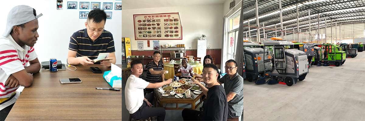 Ghanaian Customer Visits Keruide to Inspect Ride-On Sweepers, Secures On-Site Order Intent